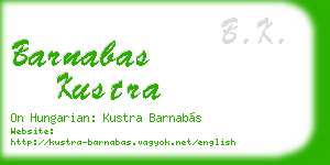 barnabas kustra business card